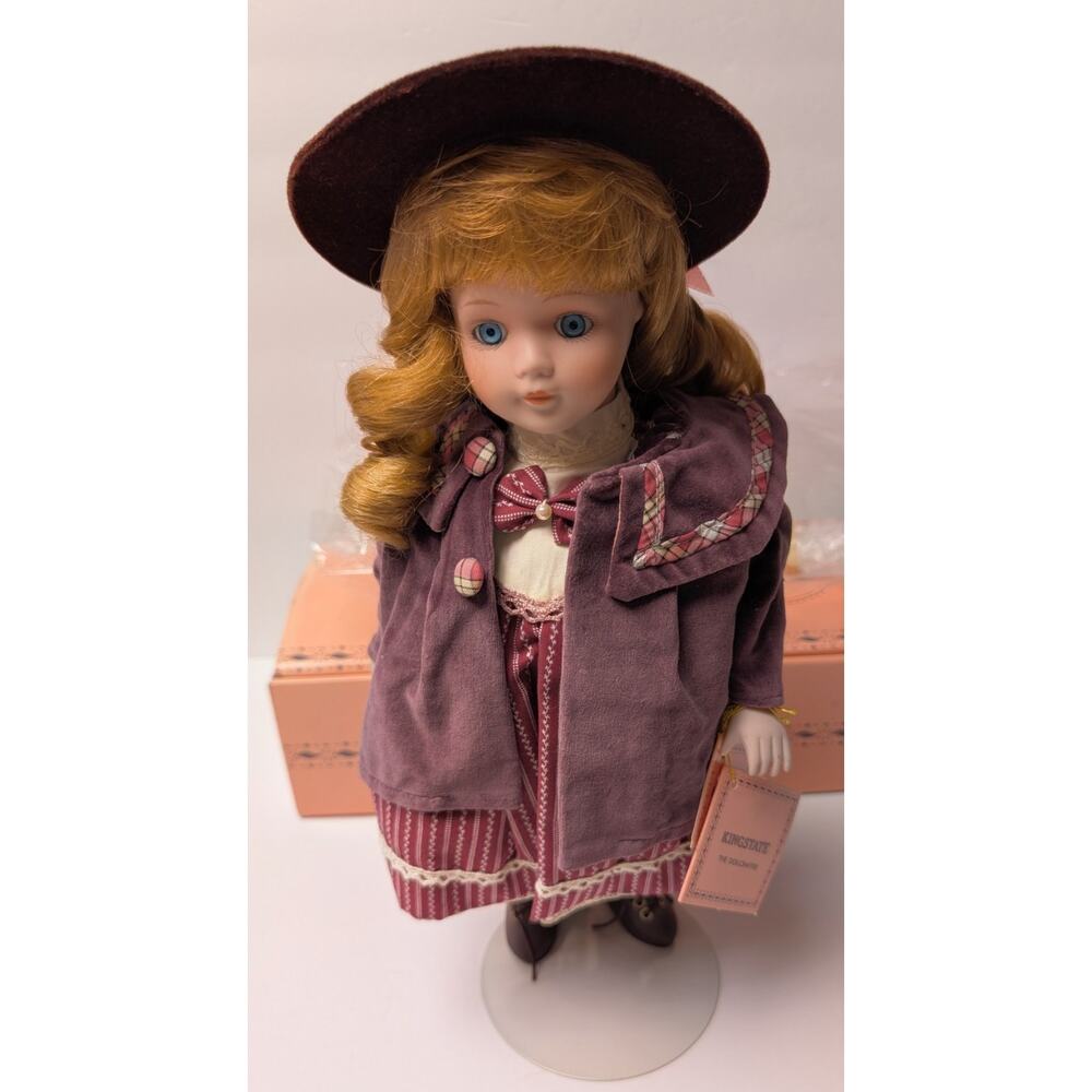 Vtg Kingstate Anna Porcelain Doll 15" Girl Handmade 80s Taiwan Collectibles HTF